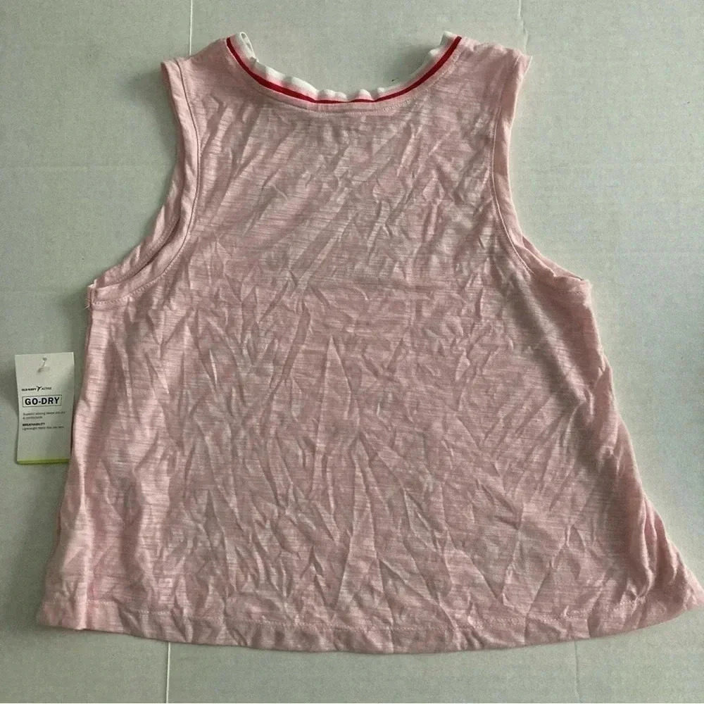 Old Navy Active Graphic Gym Tank Top Womens Sz XS Pink Make It Count Cropped NEW - Picture 5 of 6